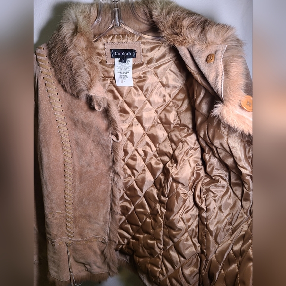 Bebe Leather Jacket with Fur - Picture 3 of 6